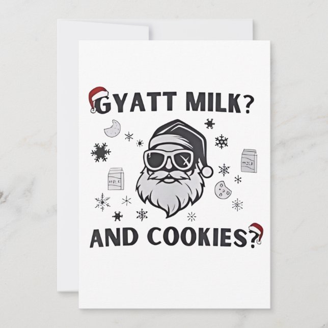 Invitation Gyatt Lait et Biscuits Drôle de Père Noël Gen Alph (Devant)