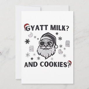 Invitation Gyatt Lait et Cookies Drôle de Père Noël Gen Alpha