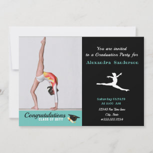 Invitation Gymnaste Athlète Classe de graduation photo de 202
