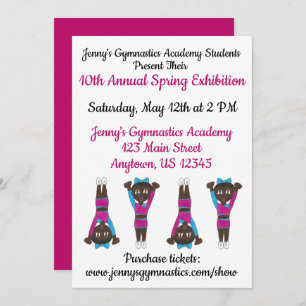 Invitation Gymnastique Académie de gym Exposition Concours