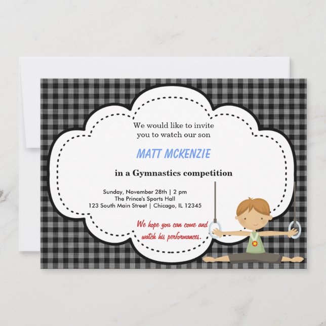 Invitation Gymnastique Boy Competition (Noir) (Devant)