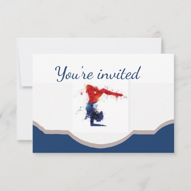 Invitation Gymnastique fête d'anniversaire (Devant)
