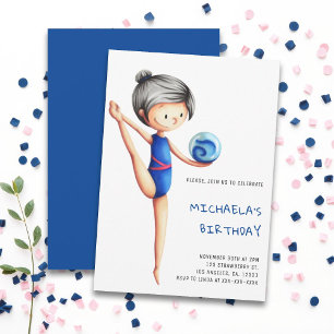 Invitation Gymnastique fille simple mignonne fête d'anniversa