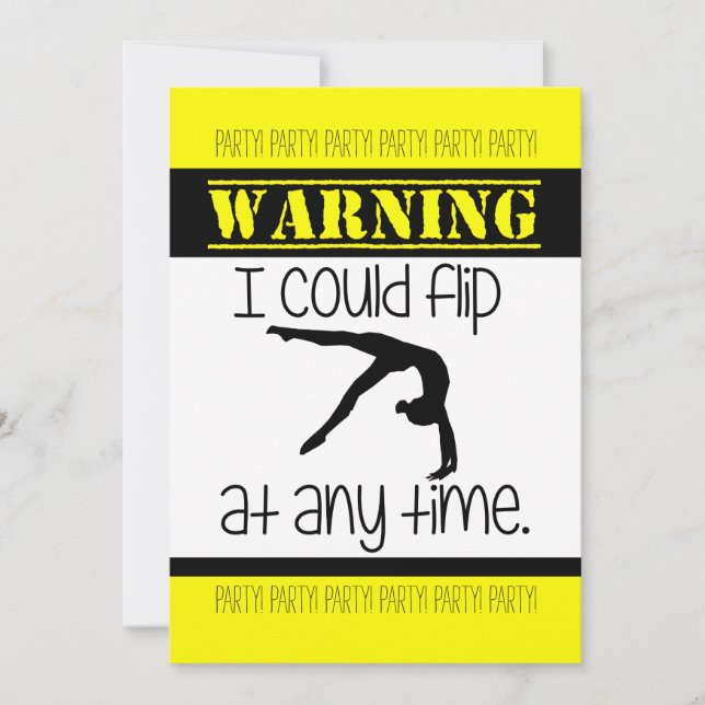 Invitation Gymnastique, Je Pourrais Tourner À Toute Invitatio (Devant)