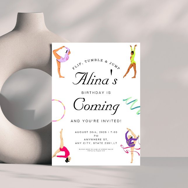 Invitation Gymnastique moderne fête d'anniversaire (Créateur téléchargé)