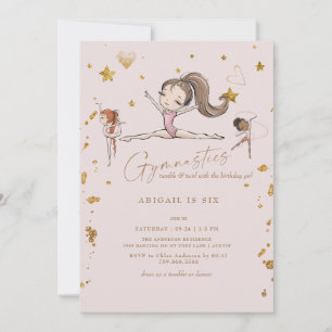 Invitation Gymnastique Tumble & Twirl Anniversaire