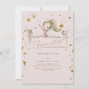 Invitation Gymnastique Tumble & Twirl Anniversaire Blonde