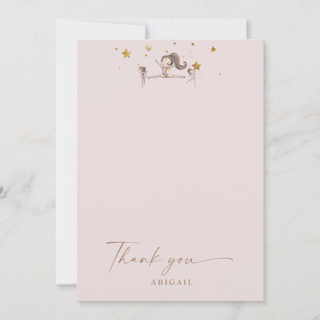 Invitation Gymnastique Tumble & Twirl Anniversaire Merci (Devant)