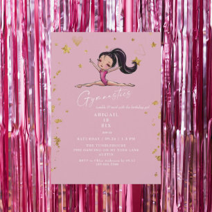 Invitation Gymnastique Tumble & Twirl Pink Anniversaire