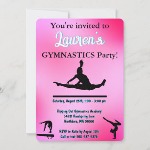 Invitation Gymnastique Tumbling Anniversaire