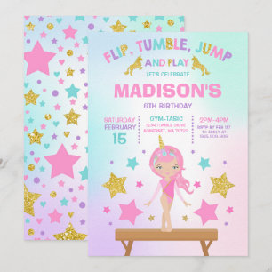 Invitation Gymnastique Unicorne Gymnastique Party