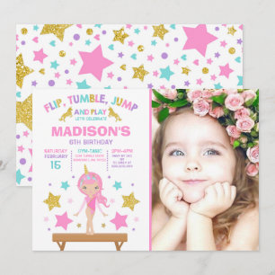 Invitation Gymnastique Unicorne Gymnastique Party