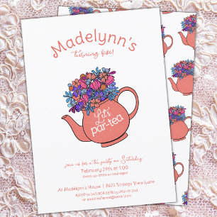 Invitation Habille Par-Tea Girls Anniversaire Tea Party