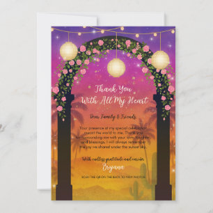 Invitation Hacienda Sunset Floral Arch Remerciement
