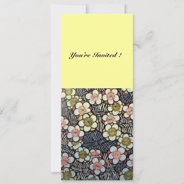 Invitation HAIKU rose blanc marron noir jaune (Devant)