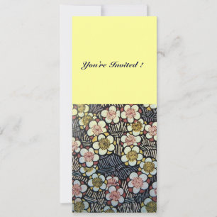 Invitation HAIKU rose blanc marron noir jaune