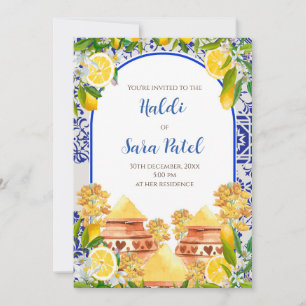 Invitation Haldi méditerranéen invite le haldi décor italien