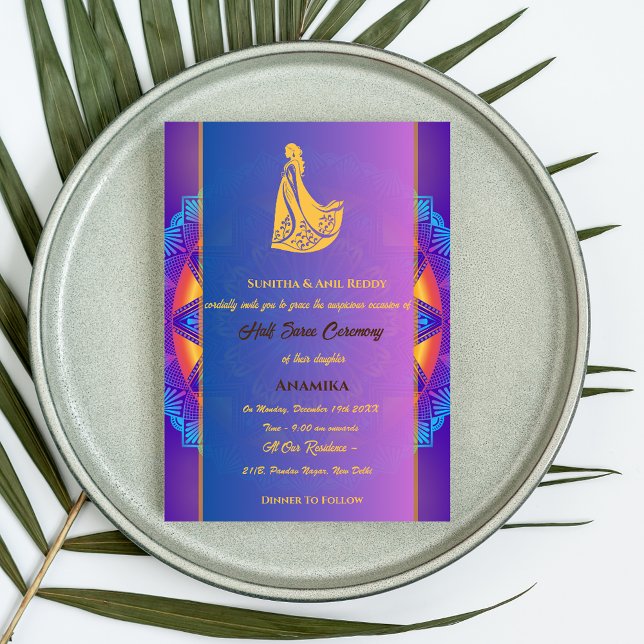 Invitation Half Saree Ritu Kala Samskara (Créateur téléchargé)