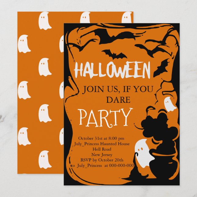 Invitation Halloween (Devant / Derrière)