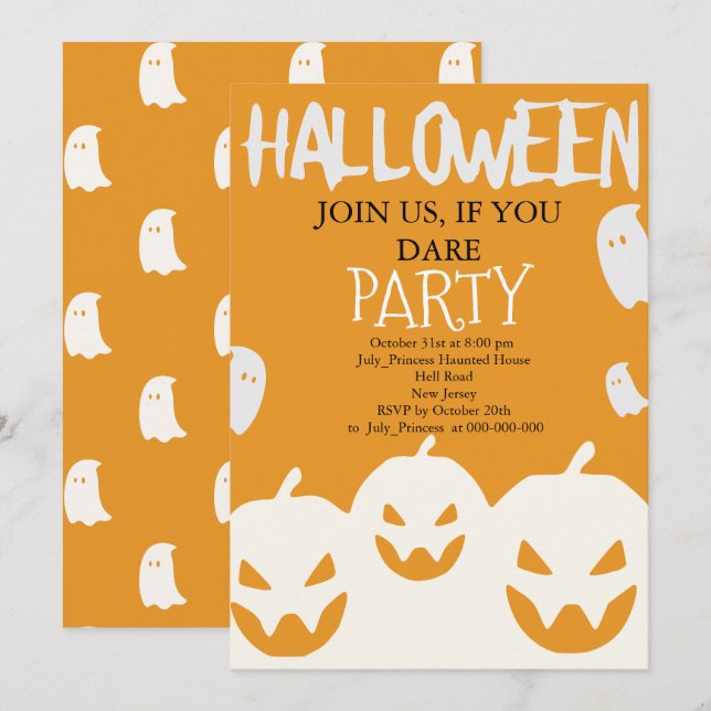 Invitation Halloween (Devant / Derrière)