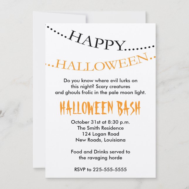 Invitation Halloween (Devant)