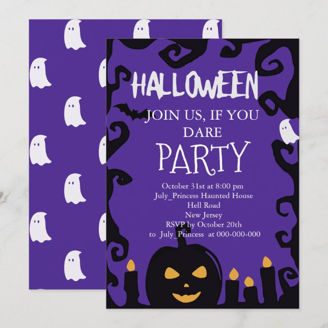 Invitation Halloween (Devant / Derrière)