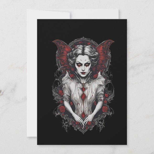 Invitation Halloween 13 vampire, b, monstre effrayant, horreu (Devant)