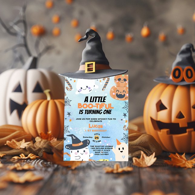 Invitation Halloween 1er anniversaire Boo tiful Blue Boy (Créateur téléchargé)