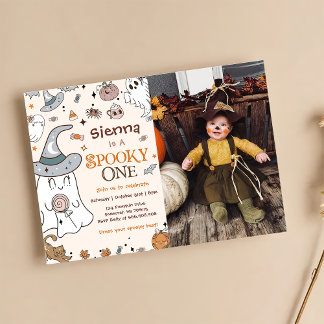 Invitation Halloween 1er Anniversaire Éffrayant One Invitatio