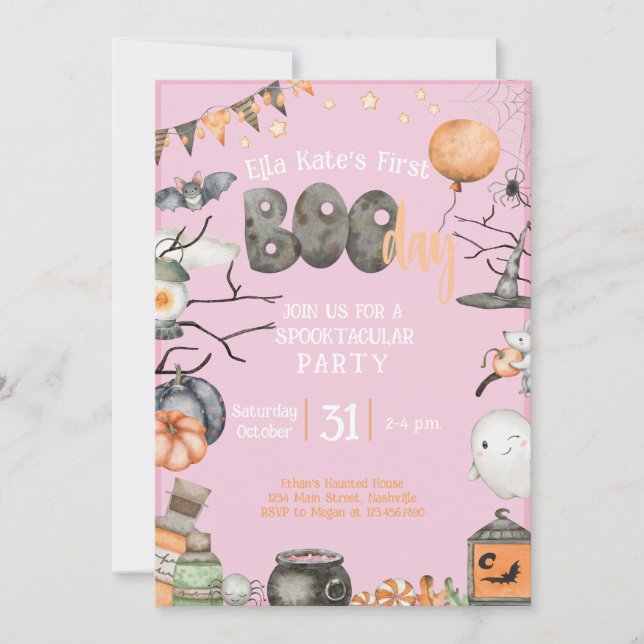 Invitation Halloween 1ER Anniversaire N'importe quel âge Fill (Devant)