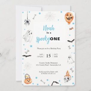 Invitation Halloween 1er anniversaire Pink éffrayante invitat