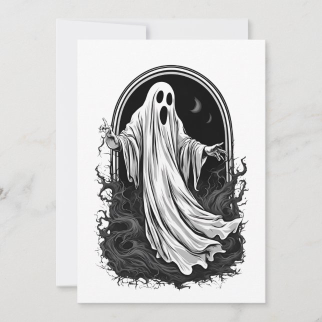 Invitation Halloween 2 esprit, spoiler, cadeau, mignonette, v (Devant)