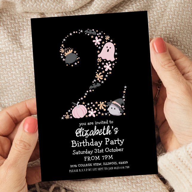 Invitation Halloween 2e anniversaire Éffrayant mignonne (Créateur téléchargé)