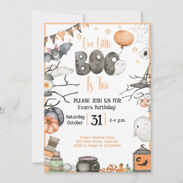 Invitation Halloween 2e anniversaire Notre petit livre est de (Devant)