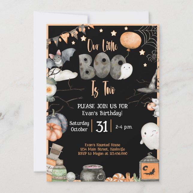 Invitation Halloween 2e anniversaire Notre petit livre est de (Devant)