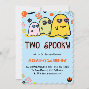 Invitation Halloween 2e anniversaire spéctaculaire fantômes r