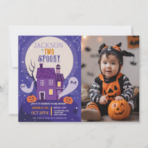 Invitation Halloween 2ème Fantômes Deux Fêtes Photo House Hau