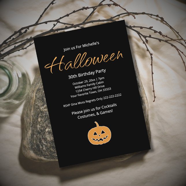 Invitation Halloween 30e fête d'anniversaire Jack O'Lantern (Créateur téléchargé)