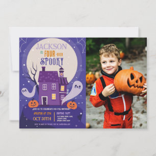 Invitation Halloween 4TH Ghosts Quatre House Party Photo Quat