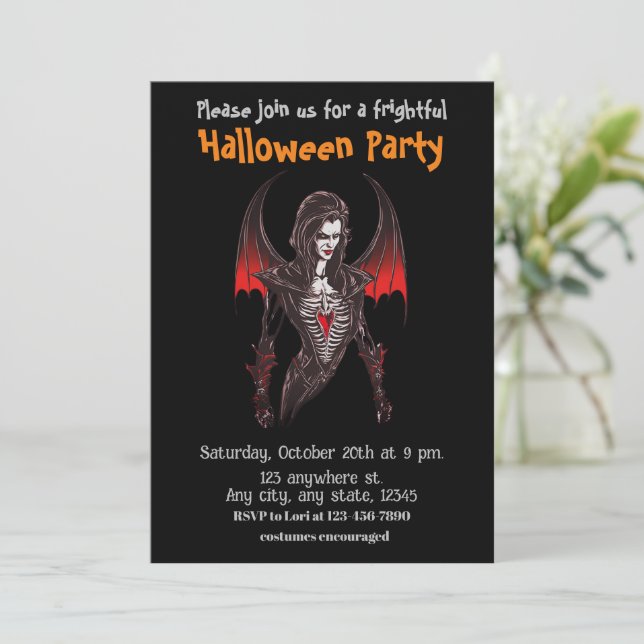 Invitation Halloween, 6 vampires, effrayant, c2, effrayant, (Debout devant)