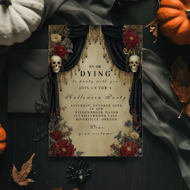 Invitation Halloween à la bougie gothique hantée (Créateur téléchargé)
