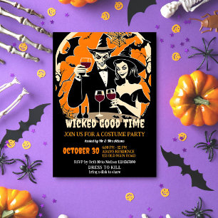 Invitation Halloween Adulte bonne fête costume bon temps
