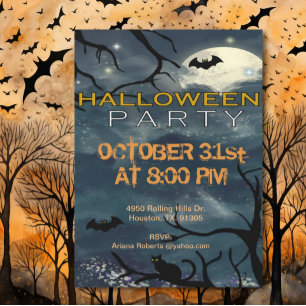 Invitation Halloween adulte du lundi de minuit