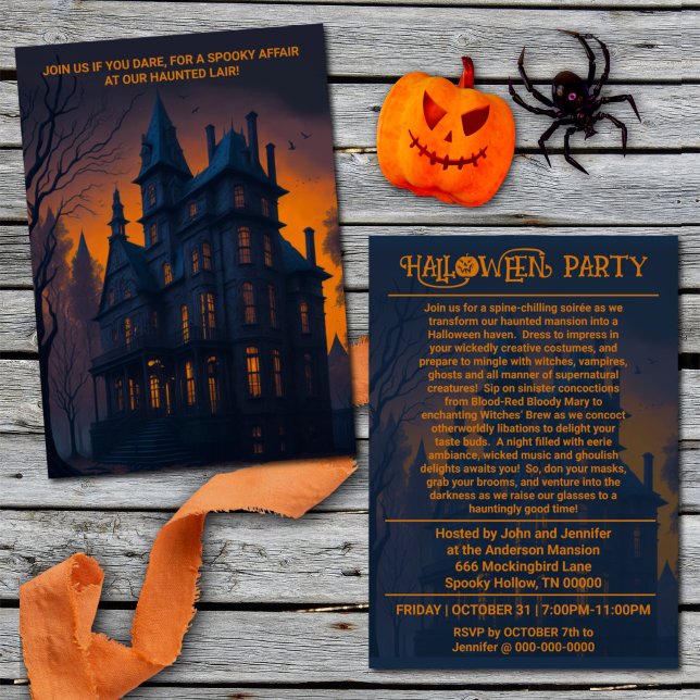 Invitation Halloween Adulte Haunween Haunted House Costume Pa (Créateur téléchargé)