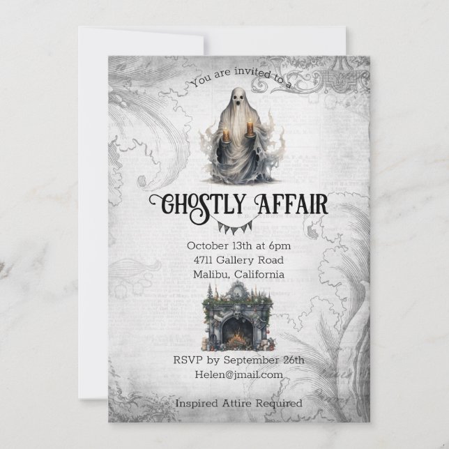 Invitation Halloween Affaire Fantomatique (Devant)