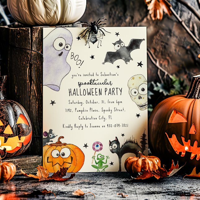 Invitation Halloween amusant pour enfants mignons (Créateur téléchargé)