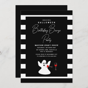 Invitation Halloween Anniversaire Booze Party Drôle Fantôme