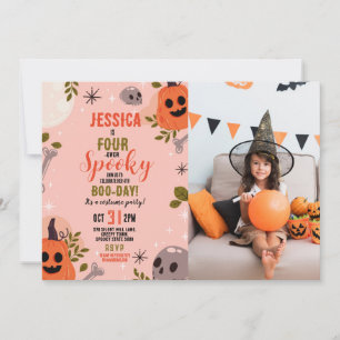 Invitation Halloween Anniversaire FOUR 4th Girls Party Photo