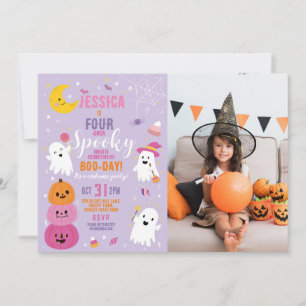 Invitation Halloween Anniversaire FOUR 4th Girls Party Photo