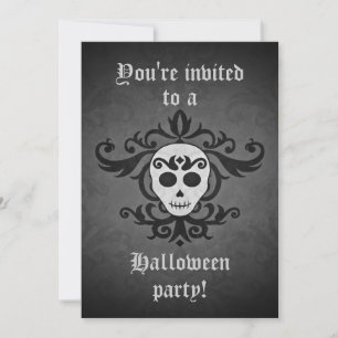 Invitation Halloween au crâne chic